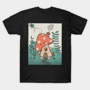 adorable mushroom house l knew l wanted participate in T-Shirt